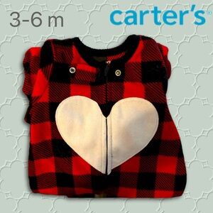❄️👍 *GUC* CARTER’S | 3 m|  Baby Unisex Warm Sleeper PJ red with heart ❤️